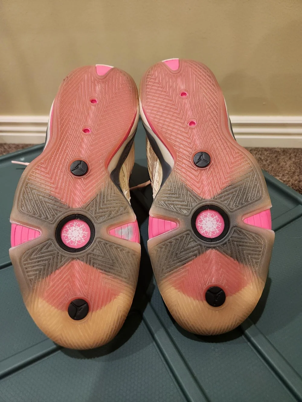 Air Jordan Pink and Cream Low-Top Sneakers